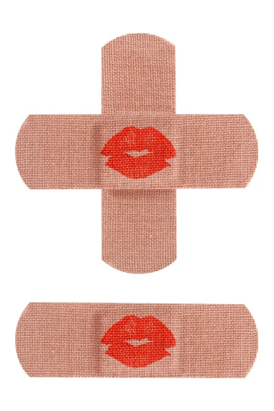 Bandages with kiss — Stock Photo, Image