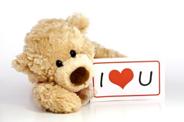 Teddy bear with I Love You Sign
