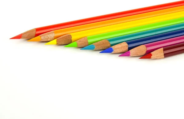 Creioane colorate curcubeu — Fotografie, imagine de stoc