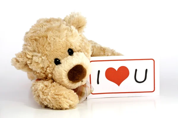 Teddy bear with I Love You Sign — Stock Photo, Image