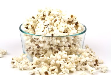 Popcorn in glass bowl clipart