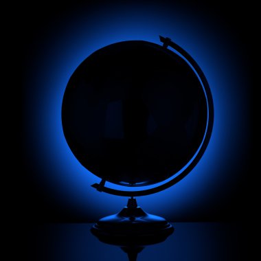 Silhouette of the metal globe clipart