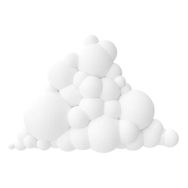 Nube estilizada de dibujos animados blancos aislada sobre fondo blanco (versión 5 ) —  Fotos de Stock