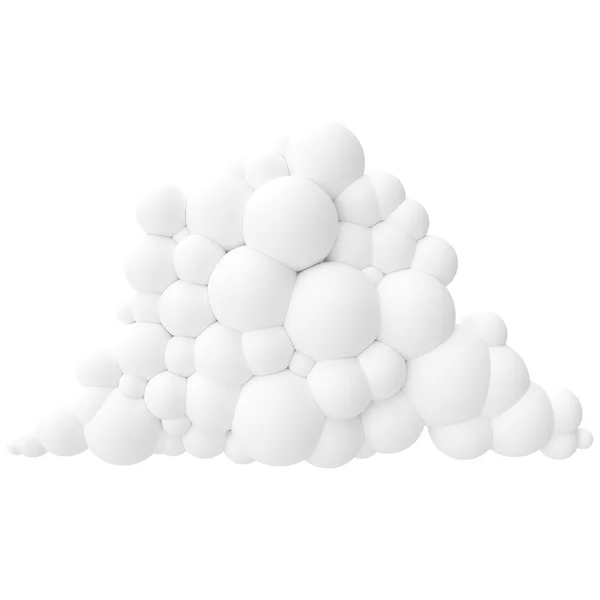 Біла мультяшна стилізована хмара ізольована на білому тлі (версія 3 ) — стокове фото