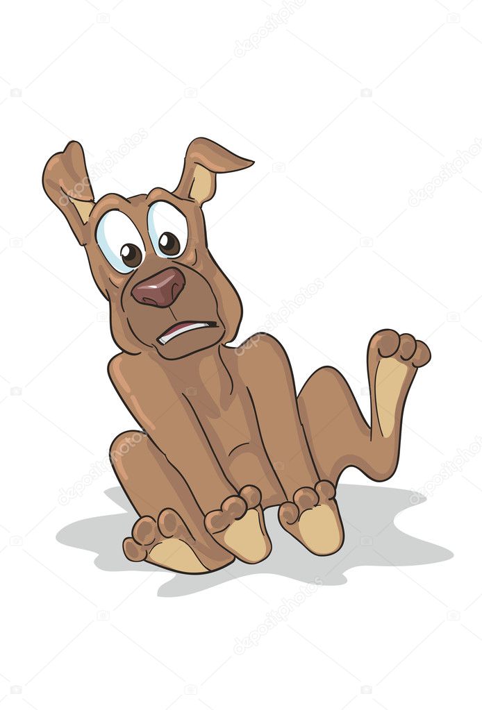 scared dog clipart