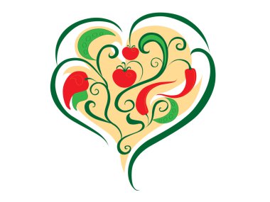 Abstract heart of vegetables clipart