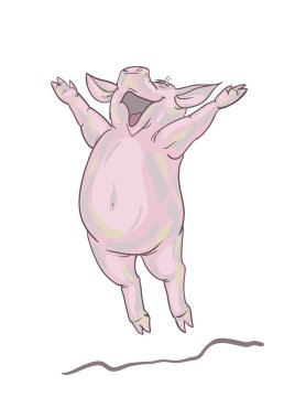 Happy pig clipart