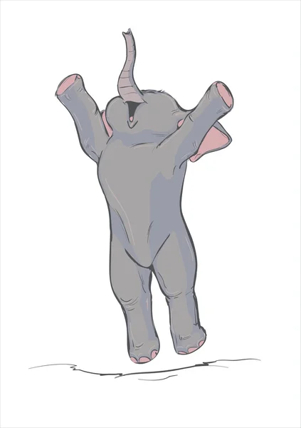 Joyeux éléphant — Image vectorielle