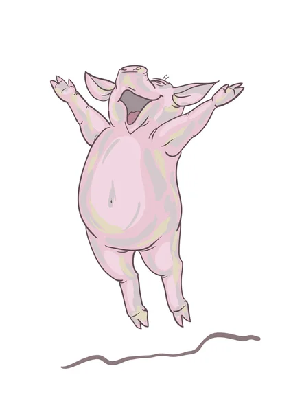 Cerdo feliz — Vector de stock