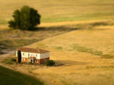 Country house tilt shifted clipart