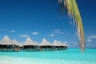 Water villas at Maldives clipart