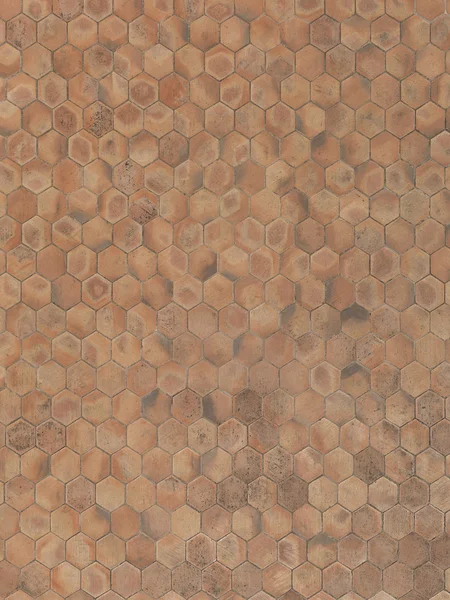 Real unstiched terracotta hexagon stone floor — Stock Photo, Image