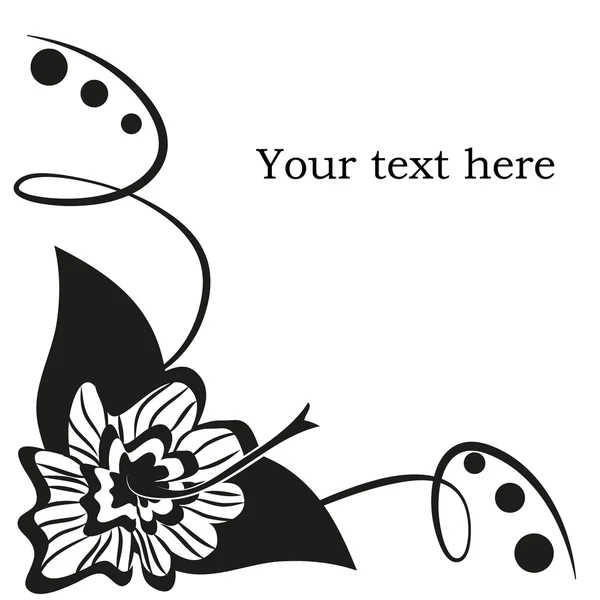 Fleur noire sur fond blanc — Image vectorielle