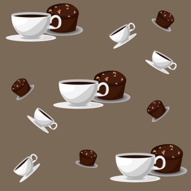 tatlı kek ve kahve sorunsuz arka plan