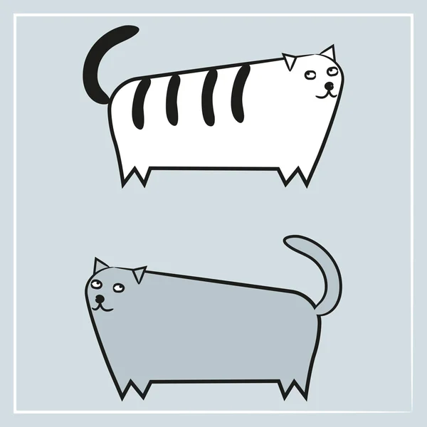 两个滑稽的猫 — 图库矢量图片