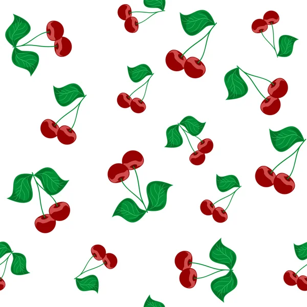 Fondo sin costuras de cereza fresca — Vector de stock