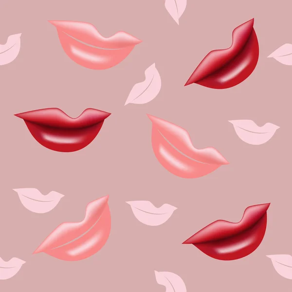 Seamless background with lips on pink — Stock Photo, Image