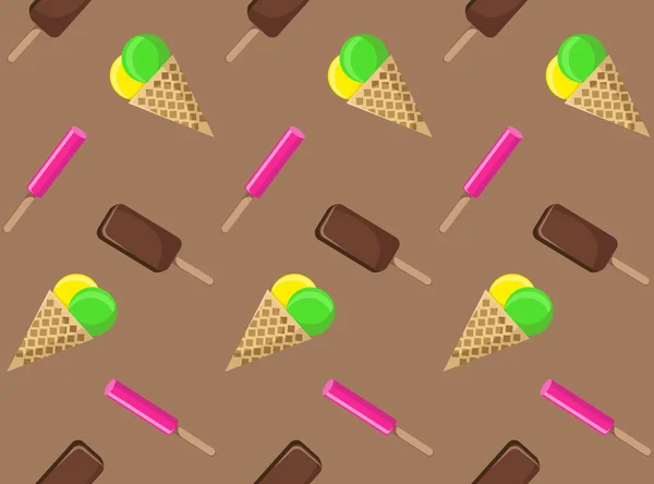 Crème glacée douce fond sans couture — Image vectorielle