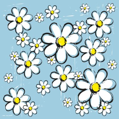 Seamless background with camomiles clipart