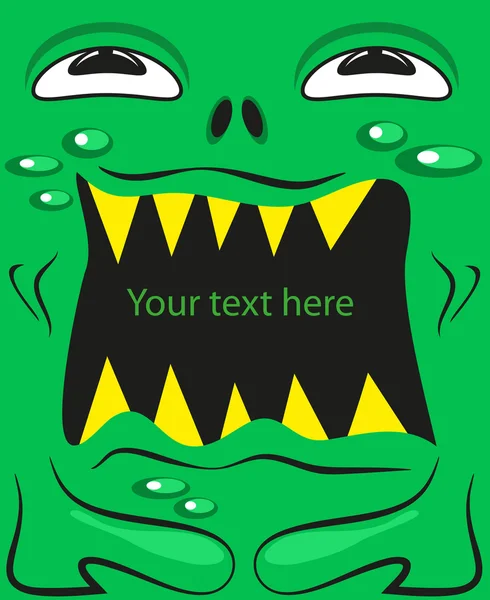 Monster med text i dess mun — Stock vektor