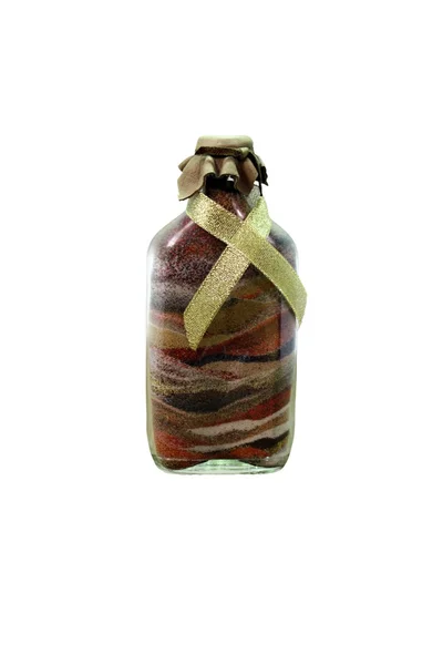 stock image Colored sand bottle