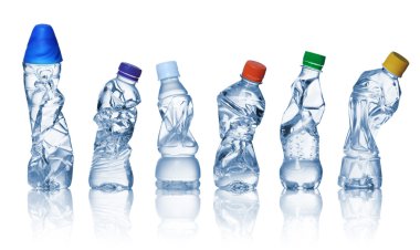 Empty used plastic bottles clipart