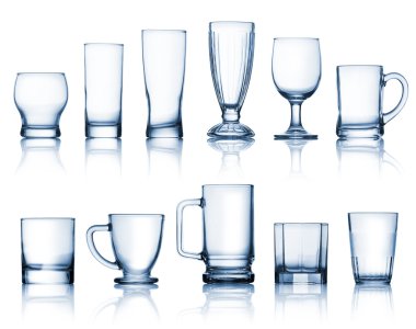 Transparent glass set clipart