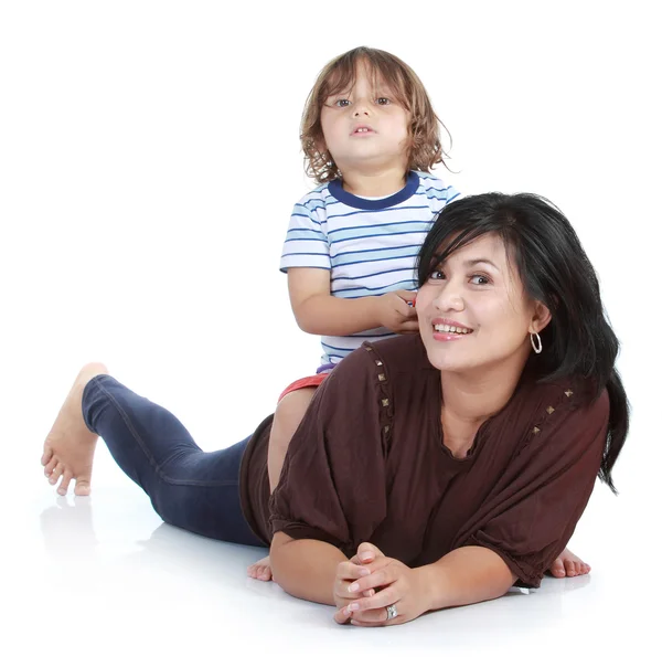 Little son with his pretty mother — Stock Photo, Image