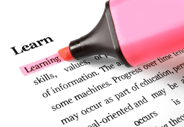 Highlighter and word Learning — Stock Photo, Image