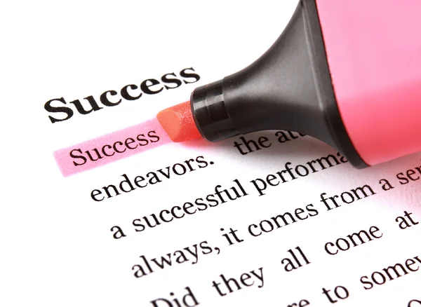 Markering en word succes — Stockfoto