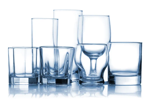 Set di bicchieri vuoti assortiti — Foto Stock