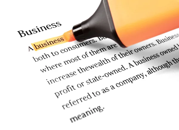 Markeerstift en word business — Stockfoto