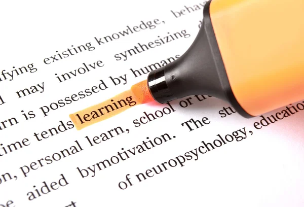 Highlighter and word Learning — Stock Photo, Image
