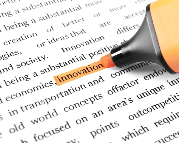 The word,Innovation, highlighted — Stock Photo, Image