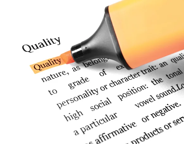 Highlight word quality — Stock Photo, Image
