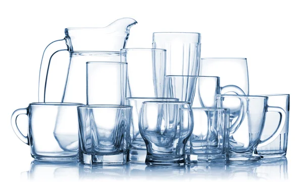 Set di bicchieri vuoti assortiti — Foto Stock