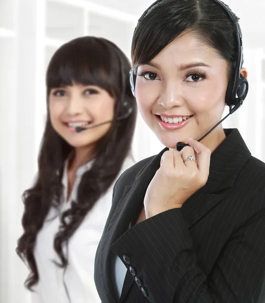 Portrait of a successful female call centre — Stock Photo, Image
