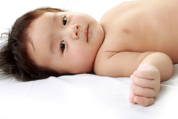 Baby on bed — Stock Photo, Image
