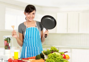 Woman with healthy food clipart