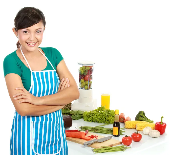 Mujer con comida saludable —  Fotos de Stock