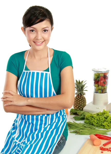 Woman with healthy food — Stock Photo, Image