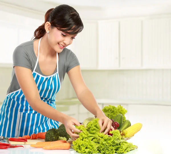 Woman preparing some heathy food — Stock Photo, Image