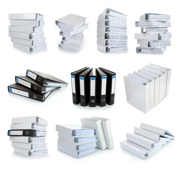 Collection stack of file Office binder — Stock Photo, Image