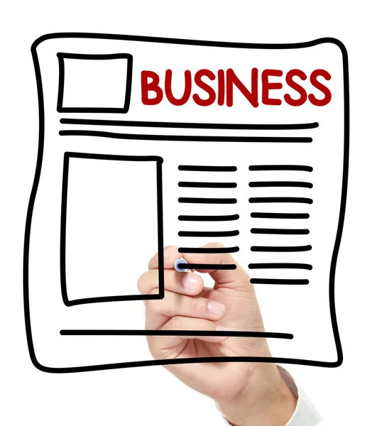 Business News hand drawn on white board — Stock Photo, Image