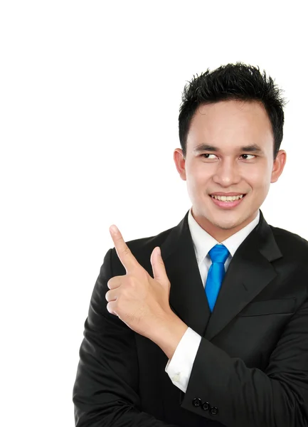 Businessman pointing on the copyspace — Stock Photo, Image