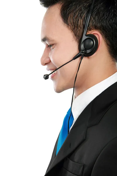 Mannelijke jonge callcenter — Stockfoto