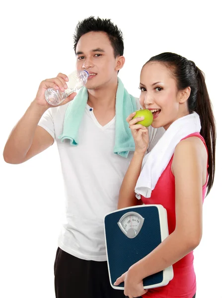 Man and woman concept of diet — Stock Photo, Image