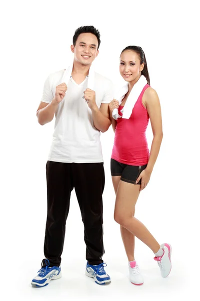 Sportieve vrouw en man — Stockfoto