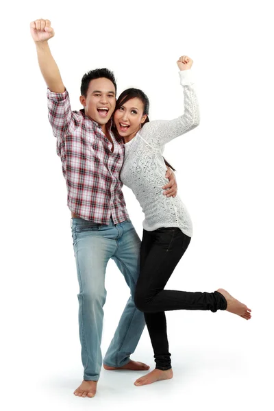 Lyckligt leende par njuta av sin egen — Stockfoto