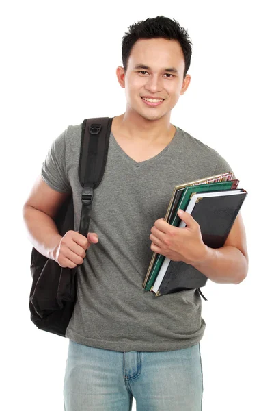 College-Student isoliert auf weißem Hintergrund — Stockfoto
